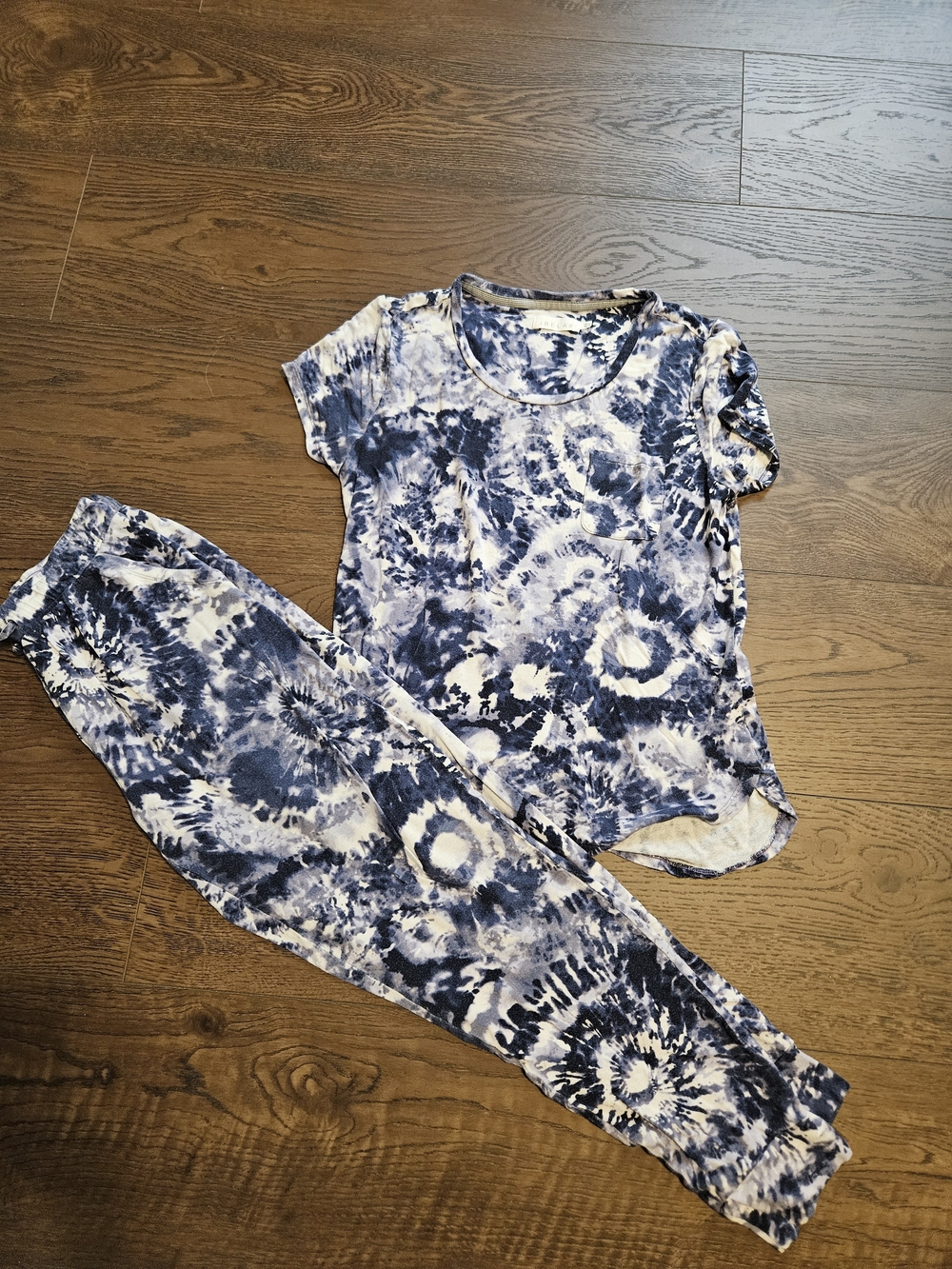 Women’s Tie-Dye Lounge Set - Blue and White